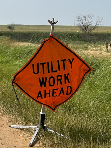 Utility Work Sign